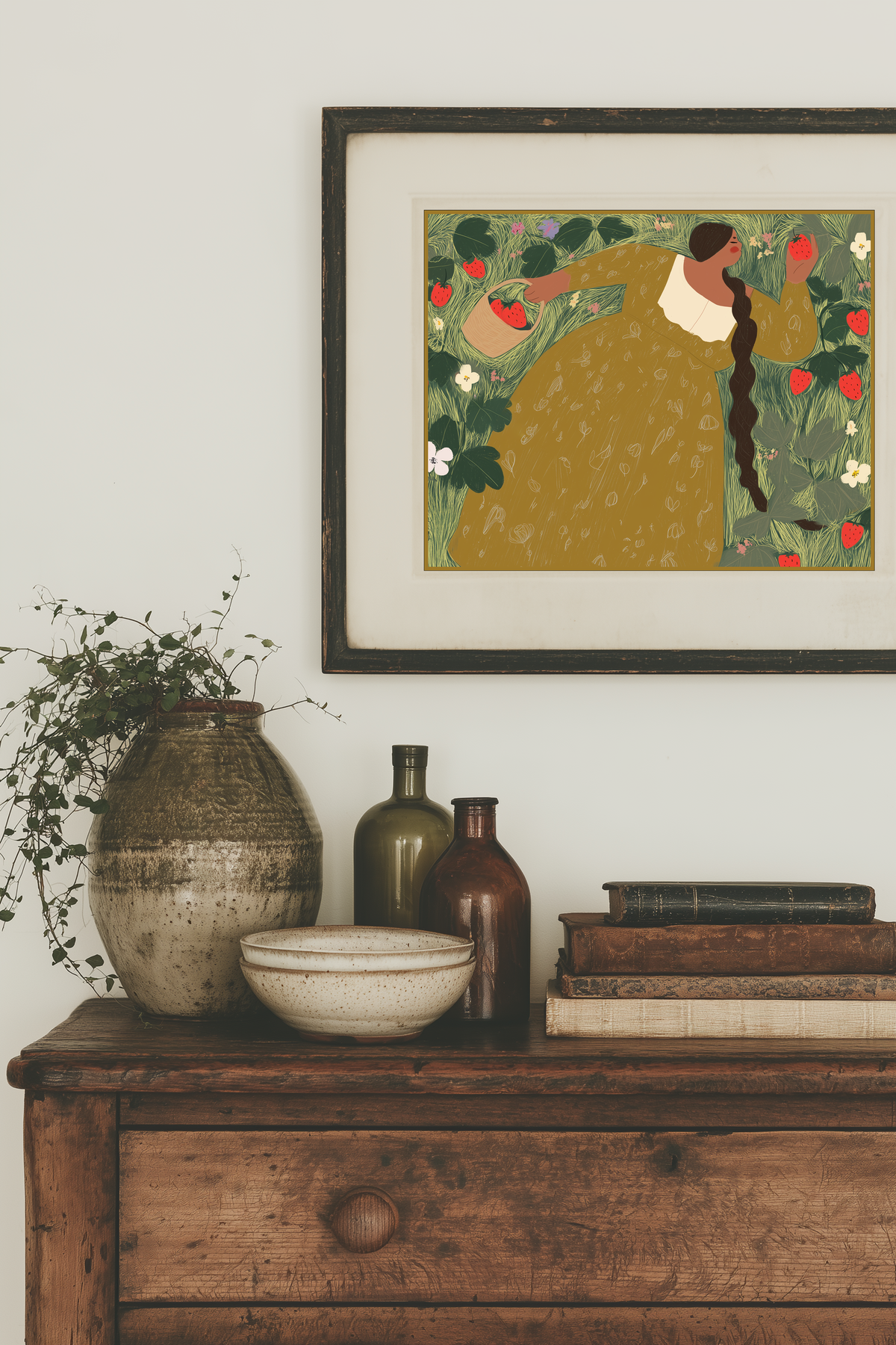 Strawberry Girl Fine Art Print 24x36"