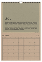 2027 Another Word for Beautiful Thesaurus-Inspired Calendar
