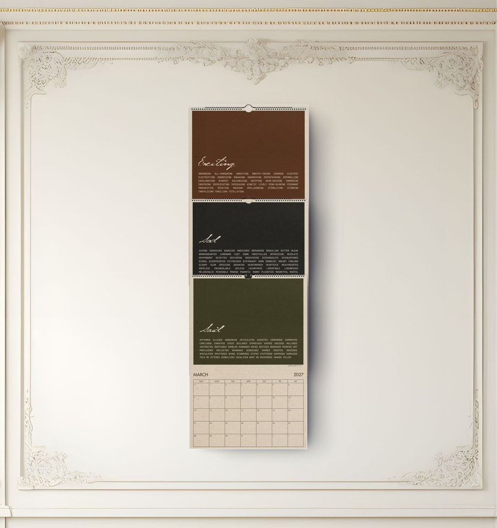 2027 Another Word for Beautiful Thesaurus-Inspired Calendar