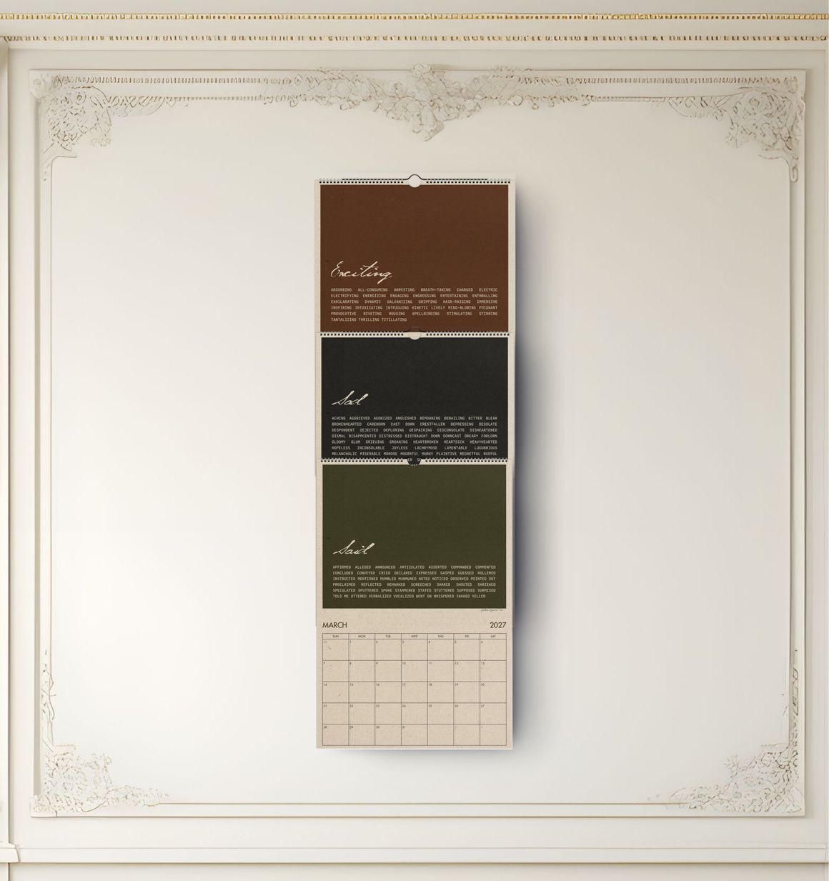 2027 Another Word for Beautiful Thesaurus-Inspired Calendar