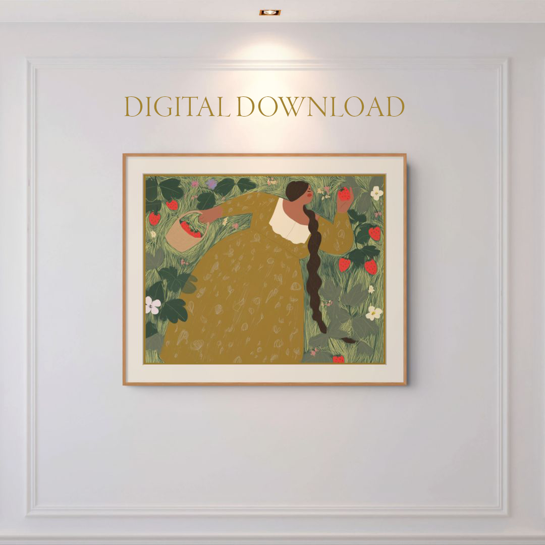 Strawberry Girl (printable wall art)