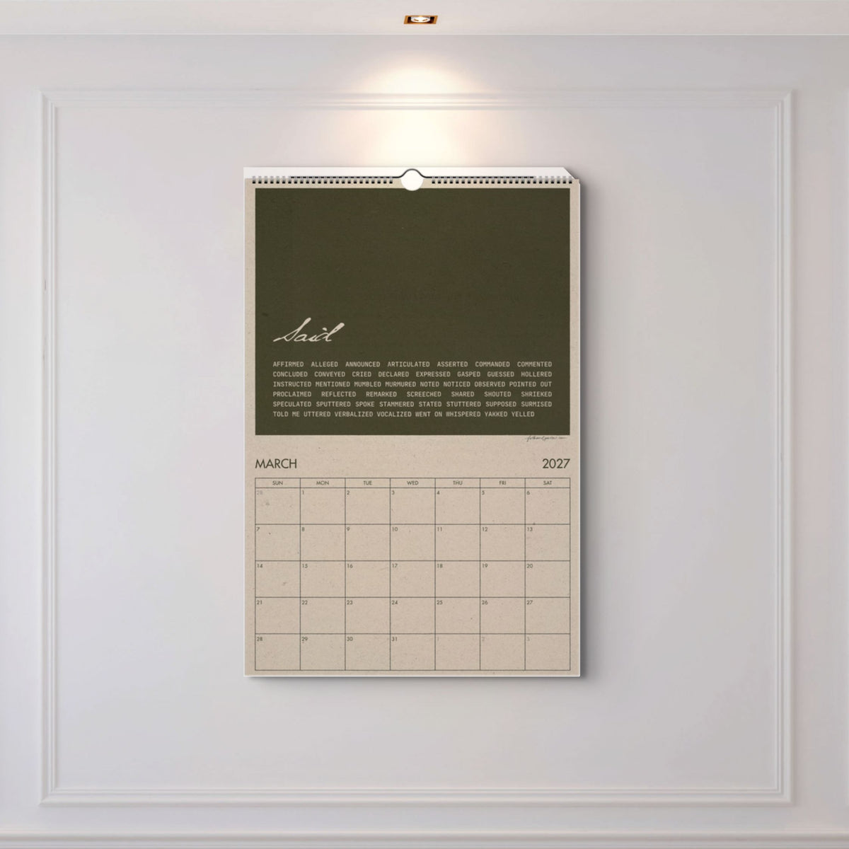 2027 Another Word for Beautiful Thesaurus-Inspired Calendar